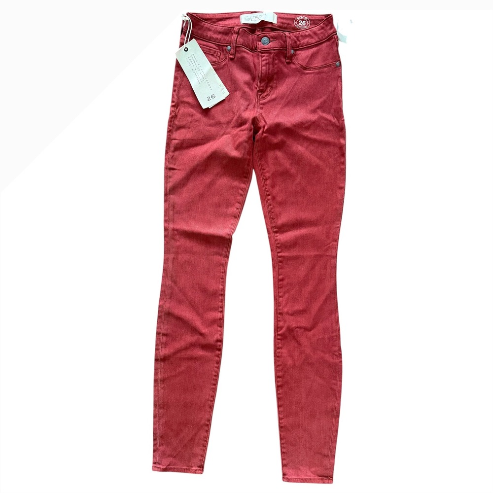 Marc by Marc Jacobs Stick Workwear Jeans Red Candied Rum Size‎ 26 Skinny Fit